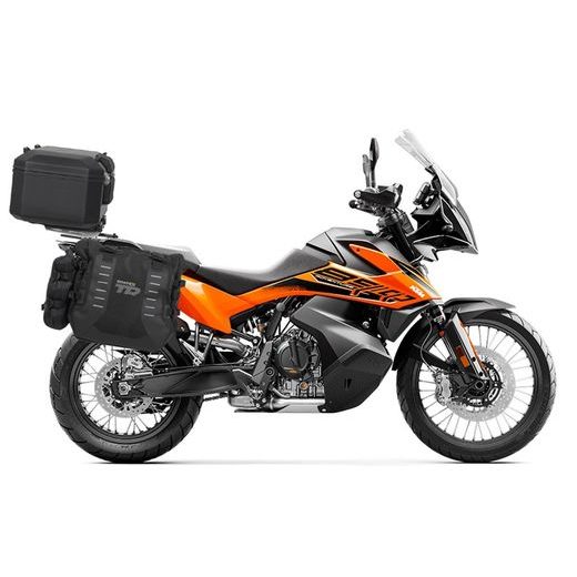 COMPLETE SET OF SHAD TERRA TR40 ADVENTURE SADDLEBAGS AND SHAD TERRA BLACK ALUMINIUM 37L TOPCASE, INCLUDING MOUNTING KIT SHAD KTM ADVENTURE 790 (R)