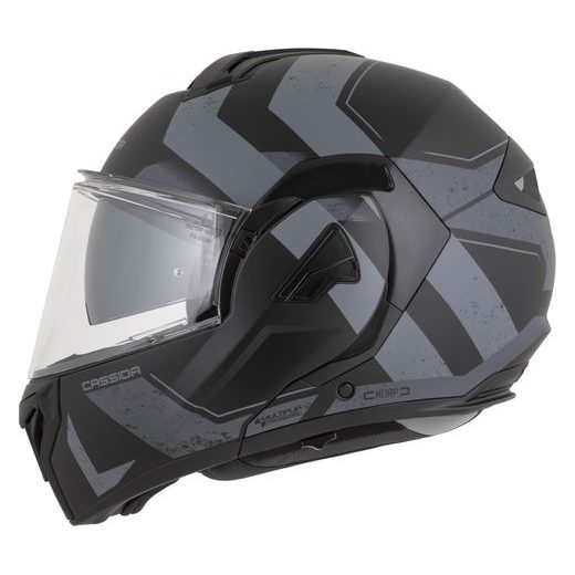 FULL FACE HELMET CASSIDA MULTIFLIP KORP BLACK MATT/DARK GRAY/GRAY 2XL
