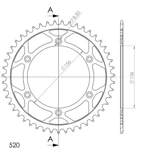 CHAIN KIT EK - ZLAT CHAIN 520 SRX, X-RING (X, NX, QX, XS), CHK FRONT SPROCKET SUPERSPROX, CHK REAR SPROCKET SUPERSPROX FOR HUSQVARNA TXC 450 2008-2011