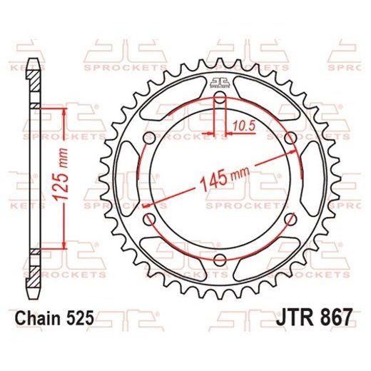 CHAIN KIT D.I.D CHAIN - ZLAT CHAIN 525 ZVM-X, X-RING (X, NX, QX, XS), CHK FRONT SPROCKET JT CHK RUBBER CUSHIONED, CHK REAR SPROCKET JT FOR YAMAHA TDM 850 1999-2001