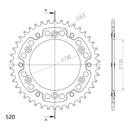 LANČENIK ZADNJI SUPERSPROX STEALTH RST-990:43-RED CRVEN 43T, 520