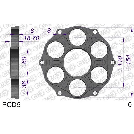 SPROCKET CARRIER AFAM PCD5 DUCATI (INCLUDING BOLTS)