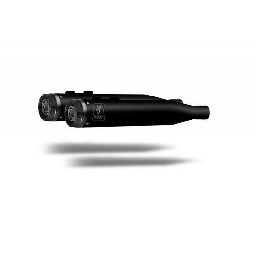 2 SILENCERS KIT MIVV HR-1 HD.005.LH1BA BLACK WITH ALUMINIUM CAP