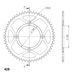 REAR ALU SPROCKET SUPERSPROX RAL-1140:56-BLK CRNI 56T, 428