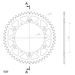 REAR ALU SPROCKET SUPERSPROX RAL-853:51-BLK CRNI 51T, 520