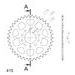 REAR ALU SPROCKET SUPERSPROX RAL-451:38-ORG ORANGE 38T, 415