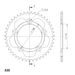 REAR ALU SPROCKET SUPERSPROX RAL-302:43-BLK CRNI 43T, 530