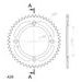 REAR ALU SPROCKET SUPERSPROX RAL-898:47-BLK CRNI 47T, 428