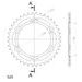 REAR ALU SPROCKET SUPERSPROX RAL-300:40-BLK CRNI 40T, 525