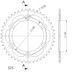 REAR ALU SPROCKET SUPERSPROX RAL-1307:44-BLK CRNI 44T, 525