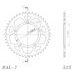 REAR ALU SPROCKET SUPERSPROX RAL-7:43-BLU PLAVI 43T, 525