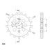 CHAIN KIT EK - SILVER CHAIN 530 SRX, X-RING (X, NX, QX, XS), CHK FRONT SPROCKET SUPERSPROX, CHK REAR SPROCKET SUPERSPROX FOR HONDA CB 400 T 1978-1979