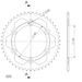REAR ALU SPROCKET SUPERSPROX RAL-1307:48-BLK CRNI 48T, 525