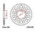 REAR ALU SPROCKET JT JTA 478-49BLK 49T, 520 CRNI