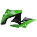 RADIATOR SCOOPS POLISPORT 8412800001 (PAIR) GREEN 05/BLACK FOR KAWASAKI KX 250 (F) 4T 2009-2012