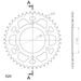 REAR ALU SPROCKET SUPERSPROX RAL-401:43-RED CRVEN 43T, 520