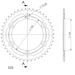 REAR ALU SPROCKET SUPERSPROX RAL-1307:43-BLK CRNI 43T, 525