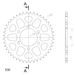 REAR ALU SPROCKET SUPERSPROX RAL-488:44-BLK CRNI 44T, 530