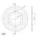 REAR ALU SPROCKET SUPERSPROX RAL-401:45-RED CRVEN 45T, 520