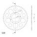 REAR ALU SPROCKET SUPERSPROX RAL-7091:45-BLK CRNI 45T, 520