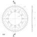REAR ALU SPROCKET SUPERSPROX RAL-245/2:49-BLK CRNI 49T, 520