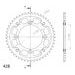 CHAIN KIT EK - ZLAT CHAIN 428 SRX, X-RING (X, NX, QX, XS), CHK FRONT SPROCKET SUPERSPROX, CHK REAR SPROCKET SUPERSPROX STEALTH FOR SUZUKI RM 80 1997-2001