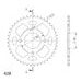 REAR ALU SPROCKET SUPERSPROX RAL-1221:44-RED CRVEN 44T, 428