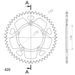 REAR ALU SPROCKET SUPERSPROX RAL-4:50-RED CRVEN 50T, 420