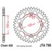 REAR ALU SPROCKET JT JTA 798-49BLK 49T, 428 CRNI