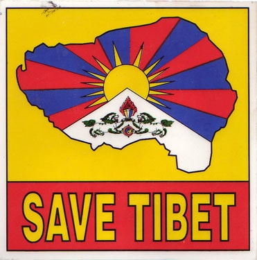 Nálepka s vlajkou Tibetu - Nálepky - Tibetský obchůdek Lungta