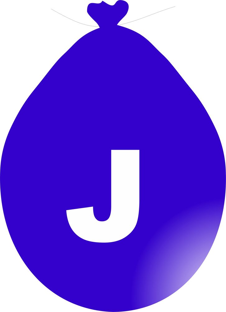 Balónek písmeno J modré -