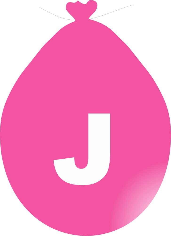 Balónek písmeno J růžové -