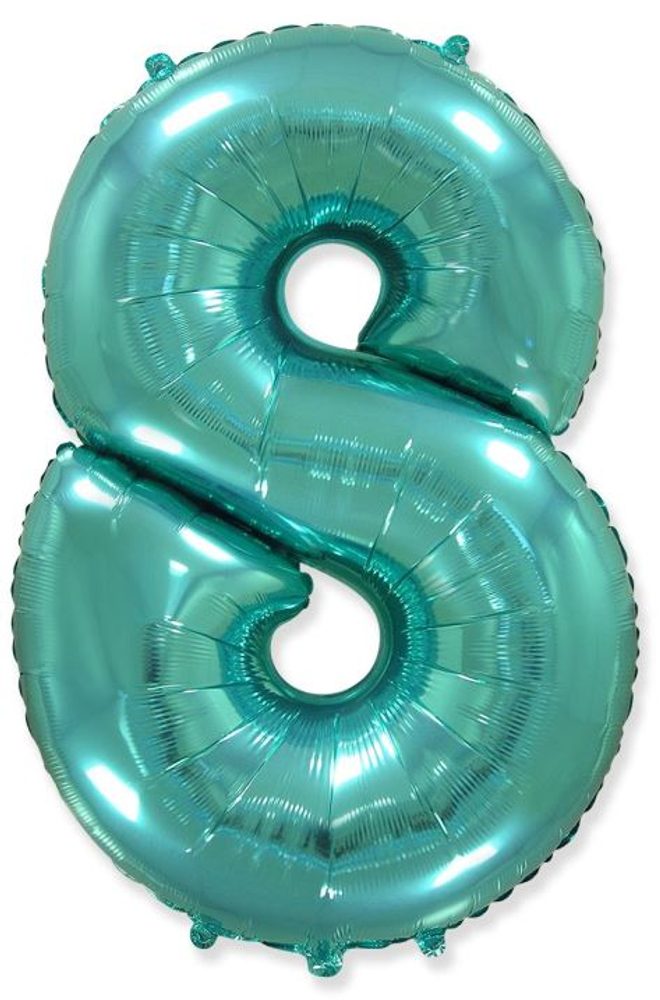 Balón foliový číslice tyrkysová (Tiffany) 115 cm - 8 - FLEXMETAL