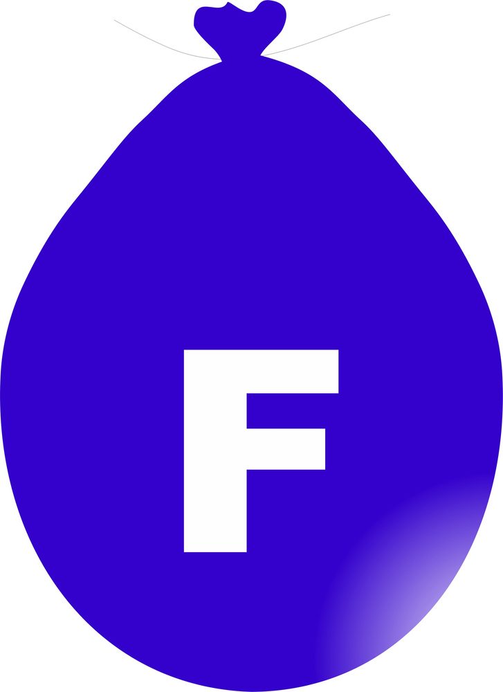 Balónek písmeno F modré -