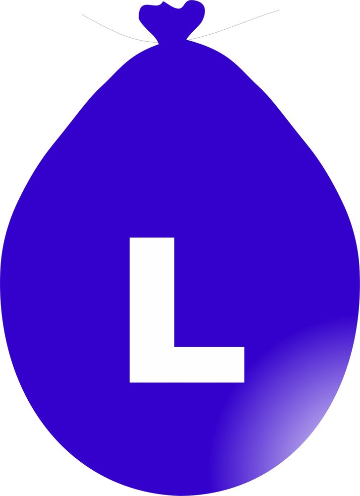 Balónek písmeno L modré -