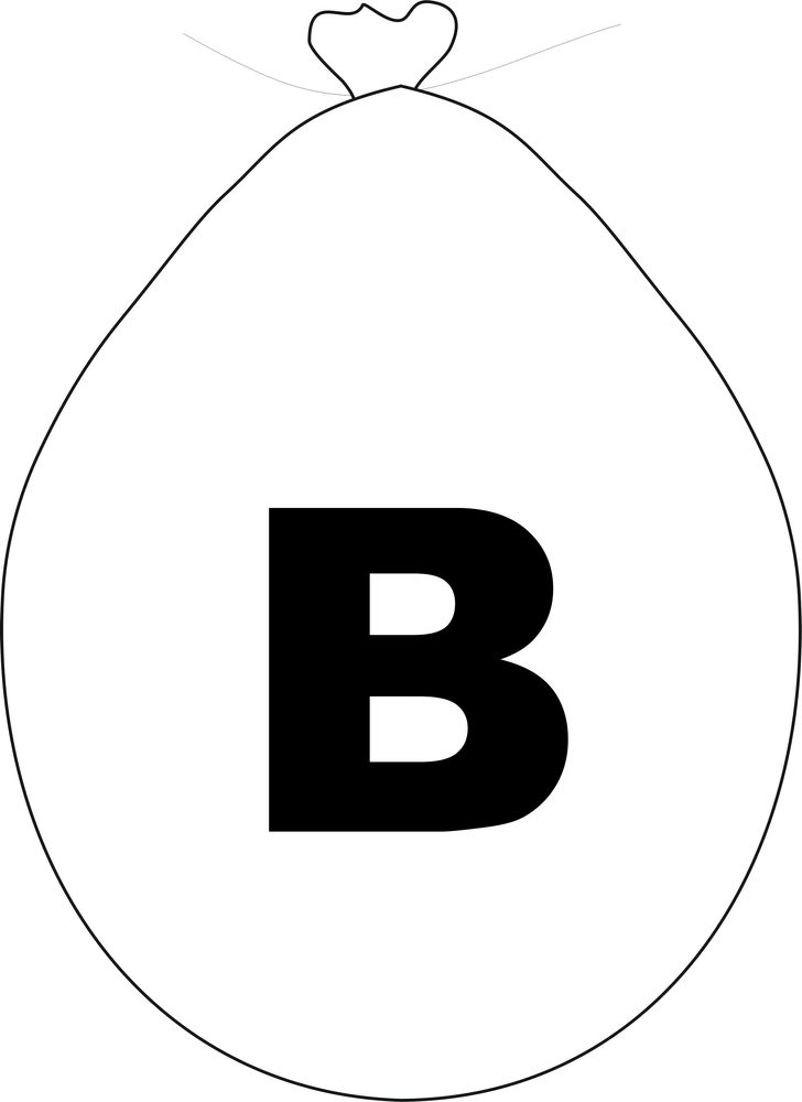 Balónek písmeno B bílé -