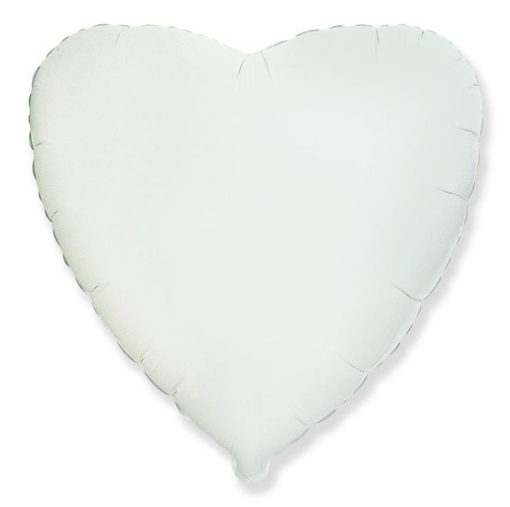 Balón foliový 45 cm Srdce bílé - FLEXMETAL