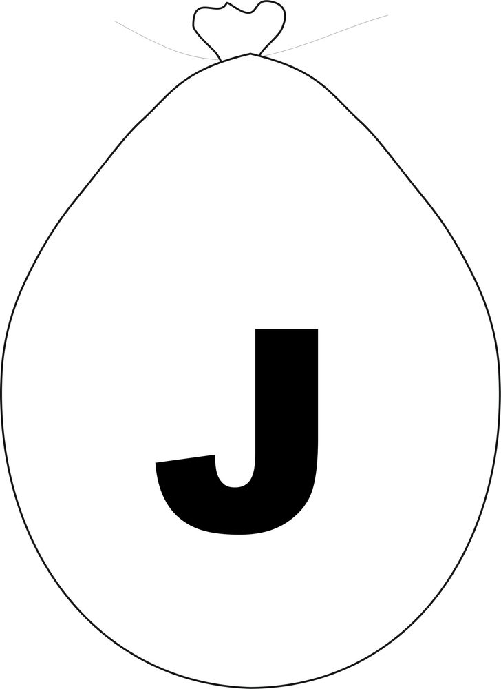 Balónek písmeno J bílé -