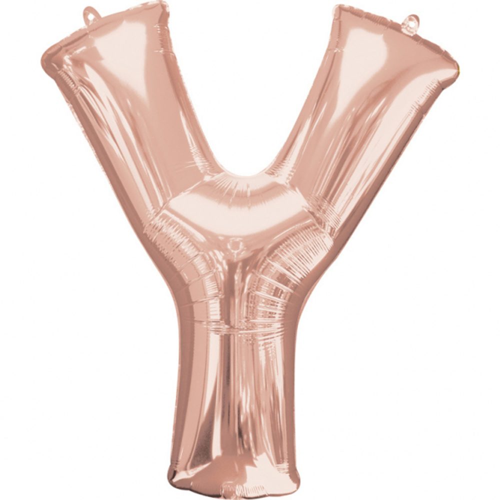 Písmeno Y růžovo-zlaté foliový balónek 83 cm - Amscan