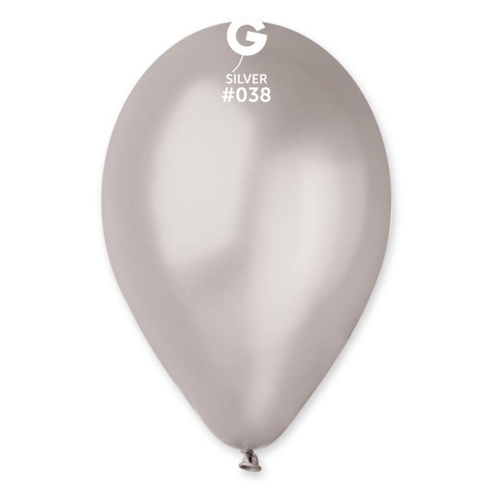 Balonky metalické 100 ks stříbrné - průměr 26 cm - SMART