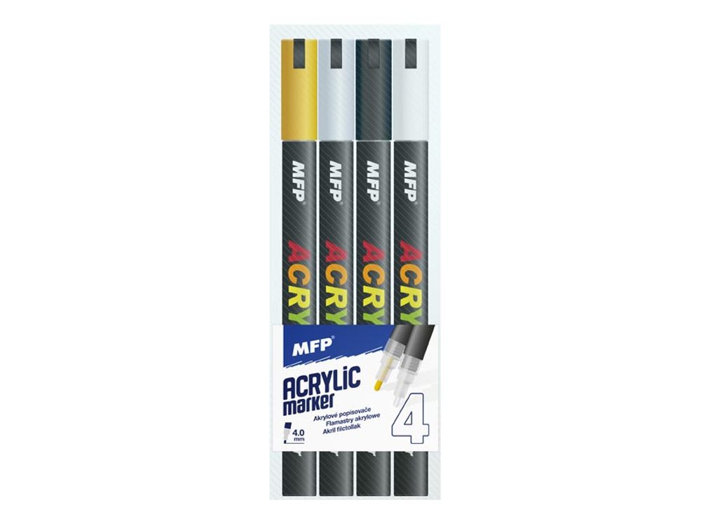 akrylový popisovač 4mm set 4ks 6410845 - MFP Paper s.r.o.