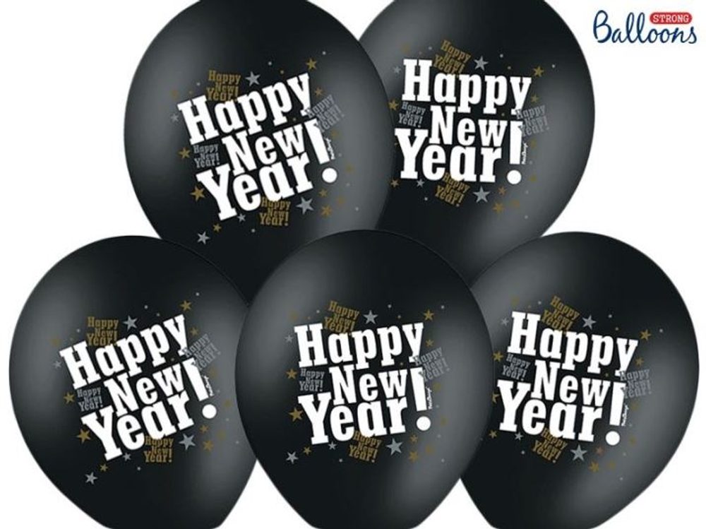 Levně Happy New Year - balónky 30 cm / KUS - Silvestr - PartyDeco