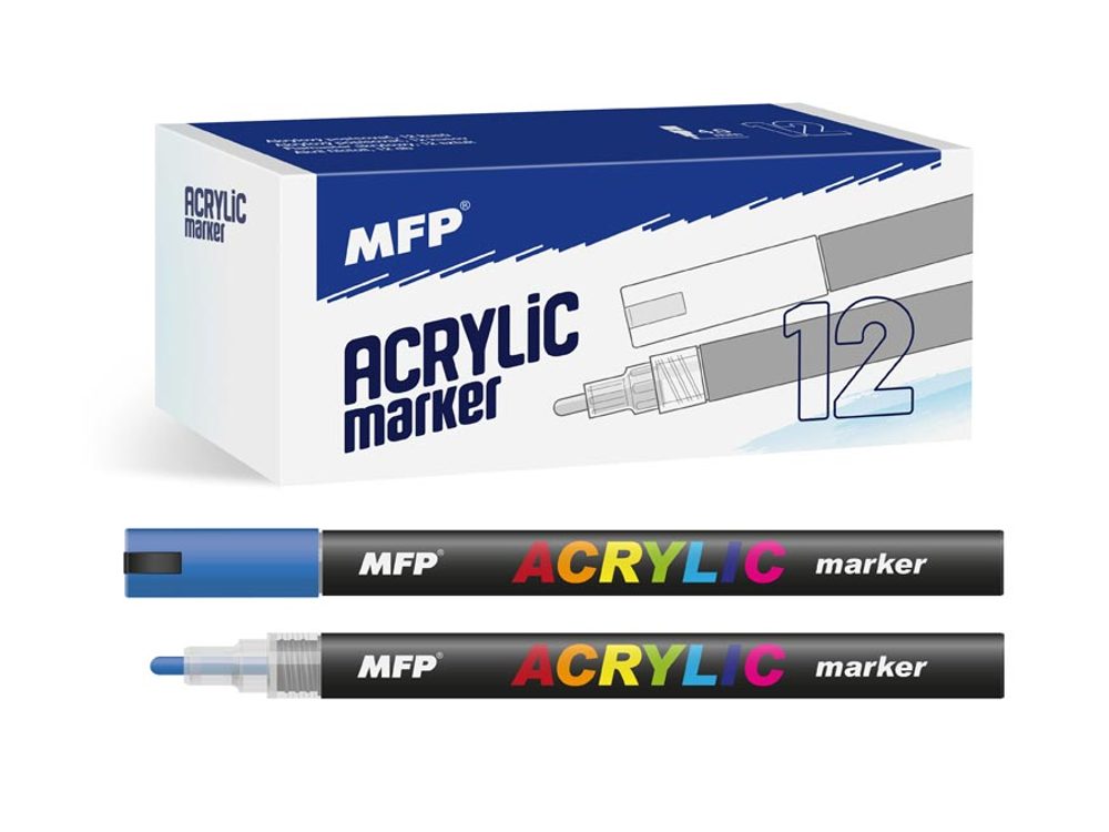 akrylový popisovač 4mm - modrý tmavý 6410828 - MFP Paper s.r.o.