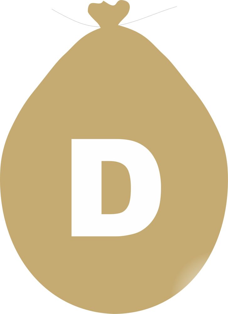 Balónek písmeno D zlaté -