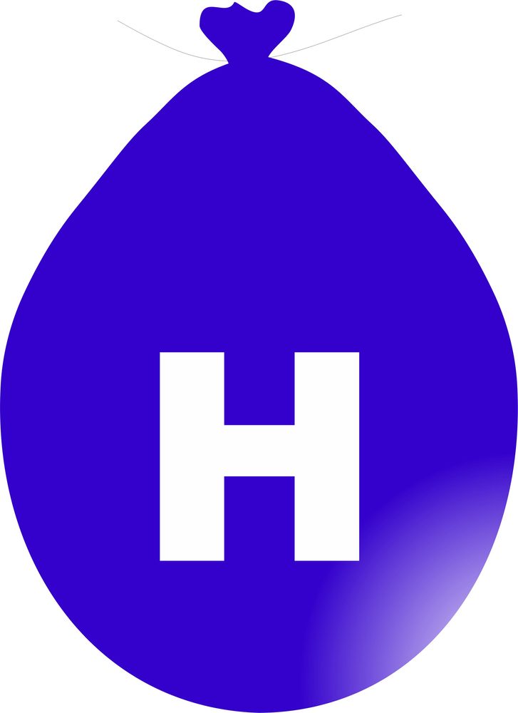 Balónek písmeno H modré -
