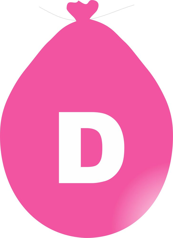 Balónek písmeno D růžové -