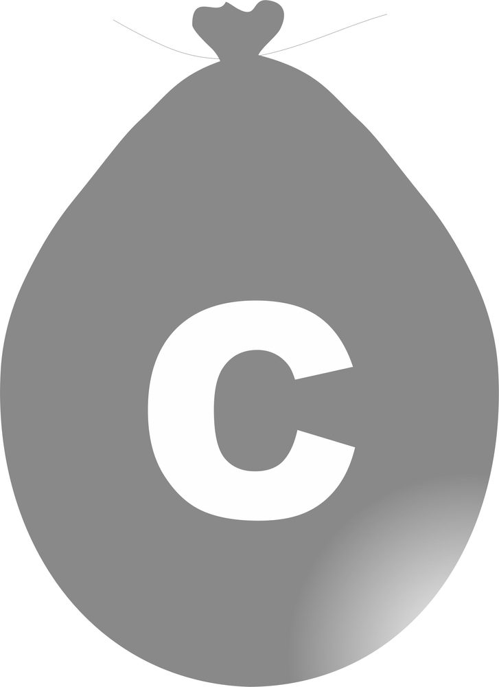 Balónek písmeno C stříbrné -