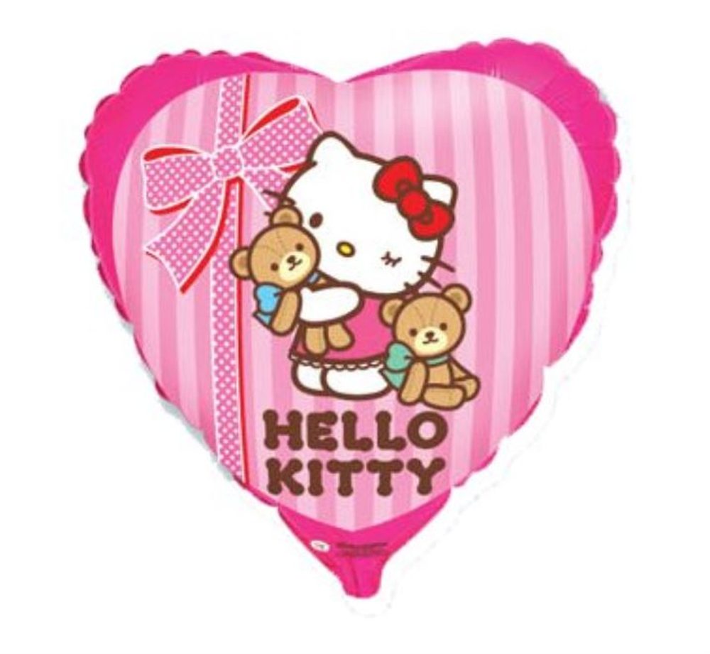 Balón foliový 45 cm Hello Kitty s medvídky - FLEXMETAL