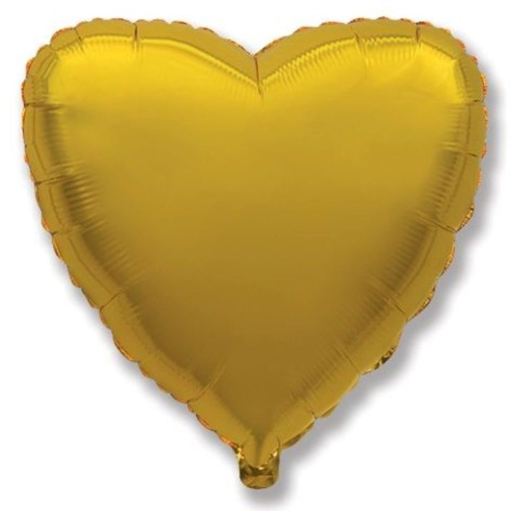 Balón foliový 45 cm Srdce zlaté - FLEXMETAL