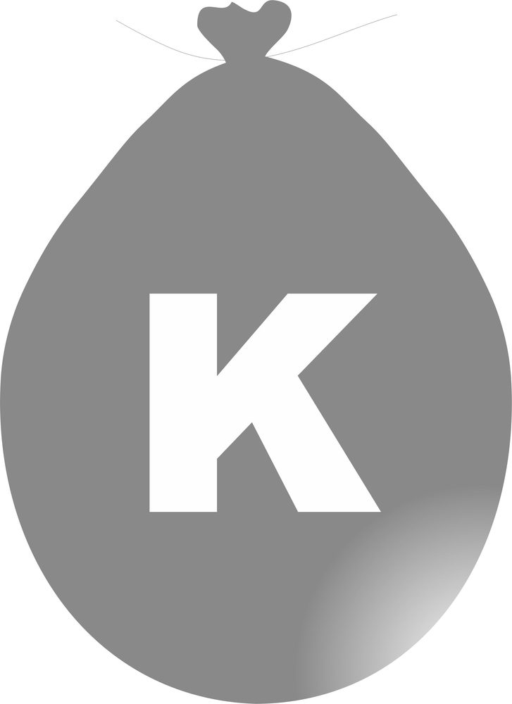 Balónek písmeno K stříbrné -